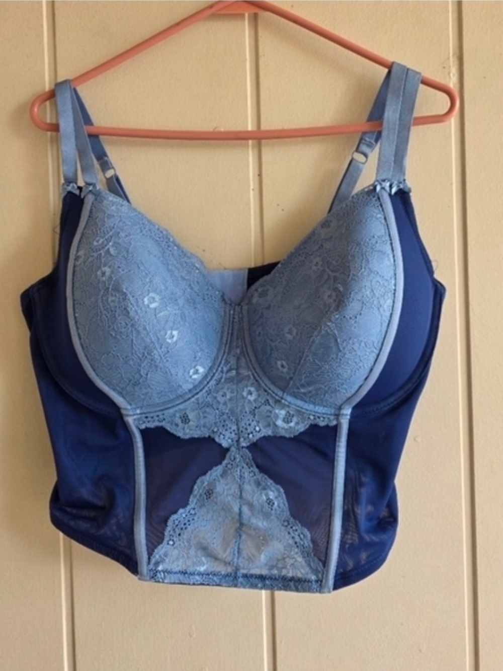 Adore Me Lace Blue Bra Corset Size 2x Romantic Fairycore